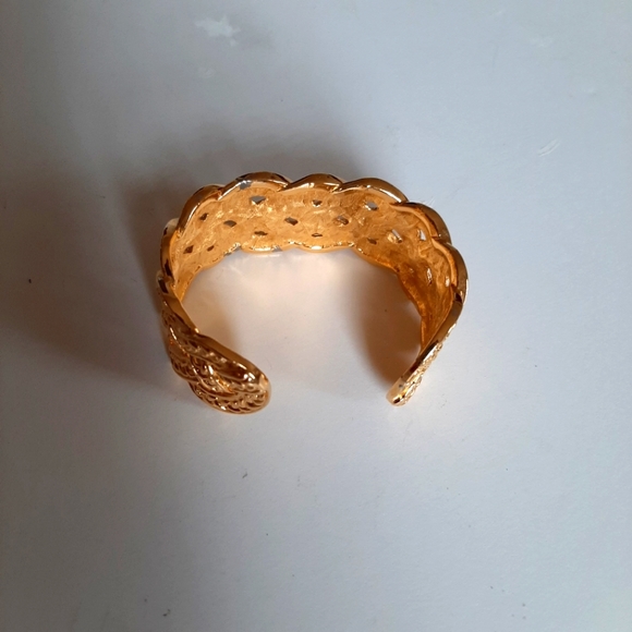 Gold Woven Bangle Bracelet - Picture 2 of 5
